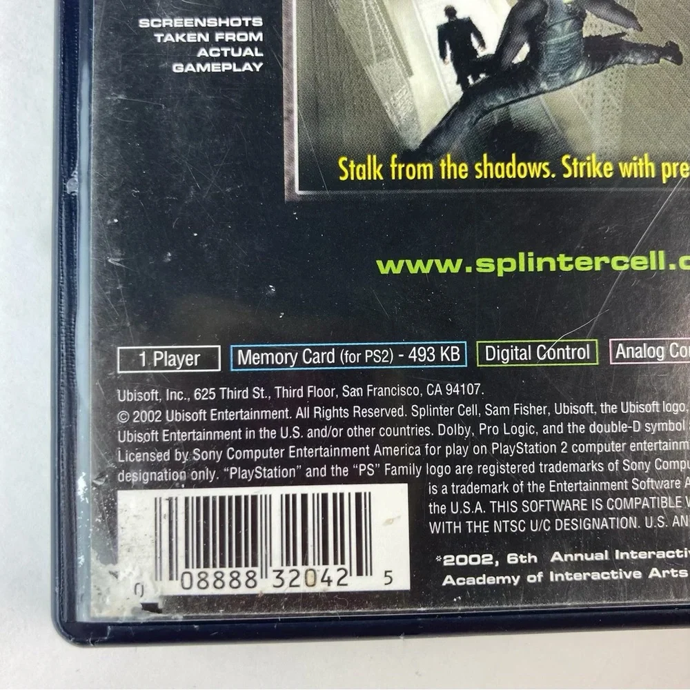 Tom Clancy's Splinter Cell  PlayStation 2 Splinter Cell Stealth Action Redefined